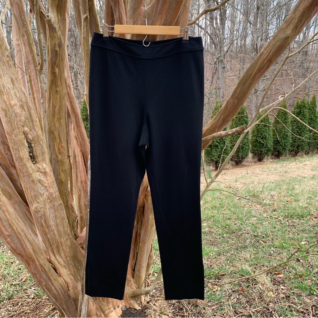 St. John Pull-On Side Zip Pants In Black